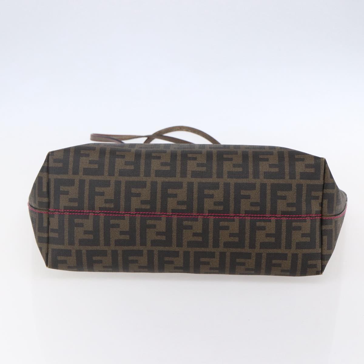 FENDI Zucca Canvas Tote Bag Black Brown Auth 153170