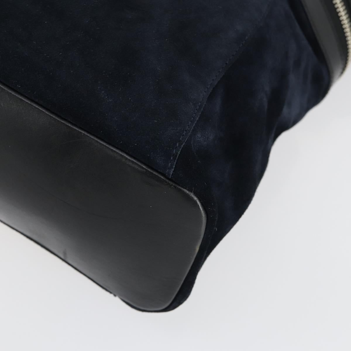 Jimmy Choo Tote Bag Suede 2way Navy Silver Auth 153171