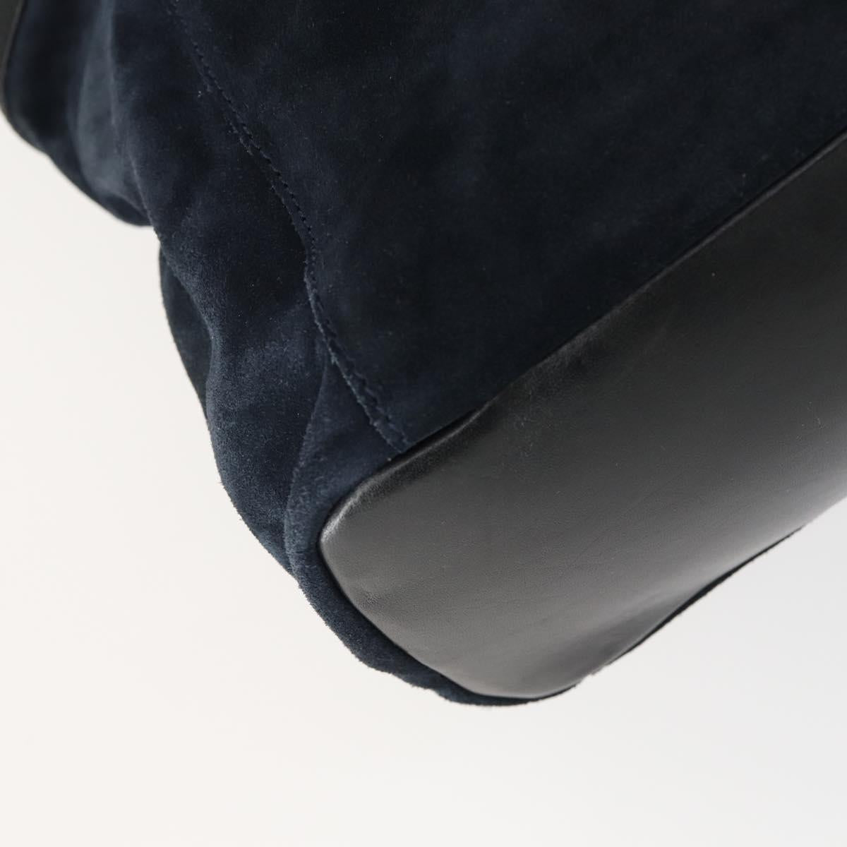 Jimmy Choo Tote Bag Suede 2way Navy Silver Auth 153171