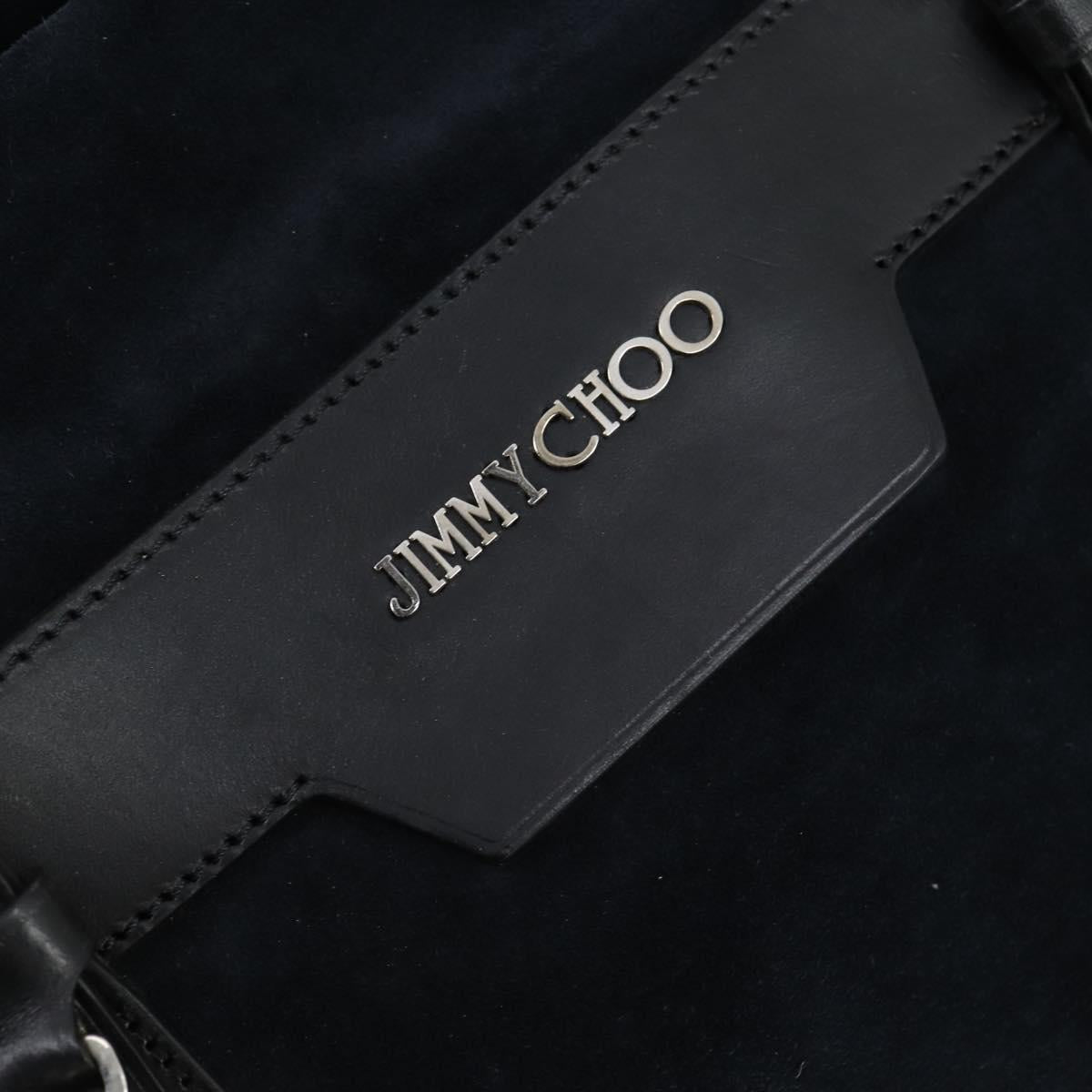Jimmy Choo Tote Bag Suede 2way Navy Silver Auth 153171
