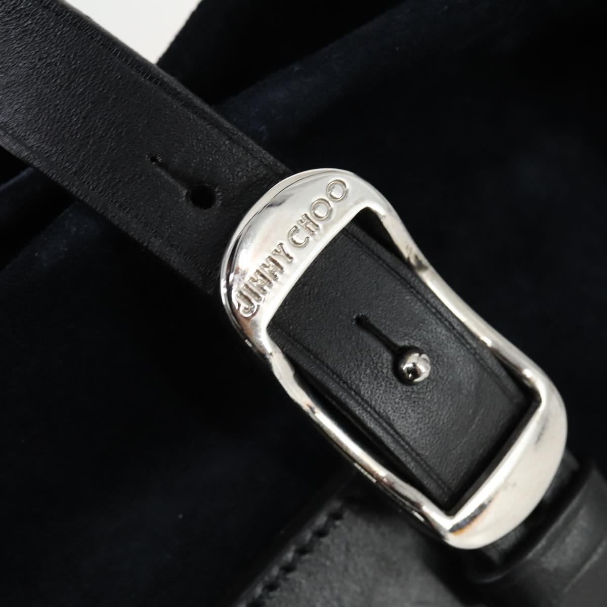 Jimmy Choo Tote Bag Suede 2way Navy Silver Auth 153171