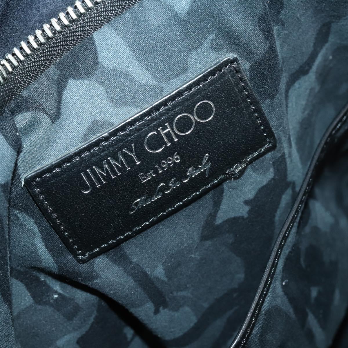 Jimmy Choo Tote Bag Suede 2way Navy Silver Auth 153171