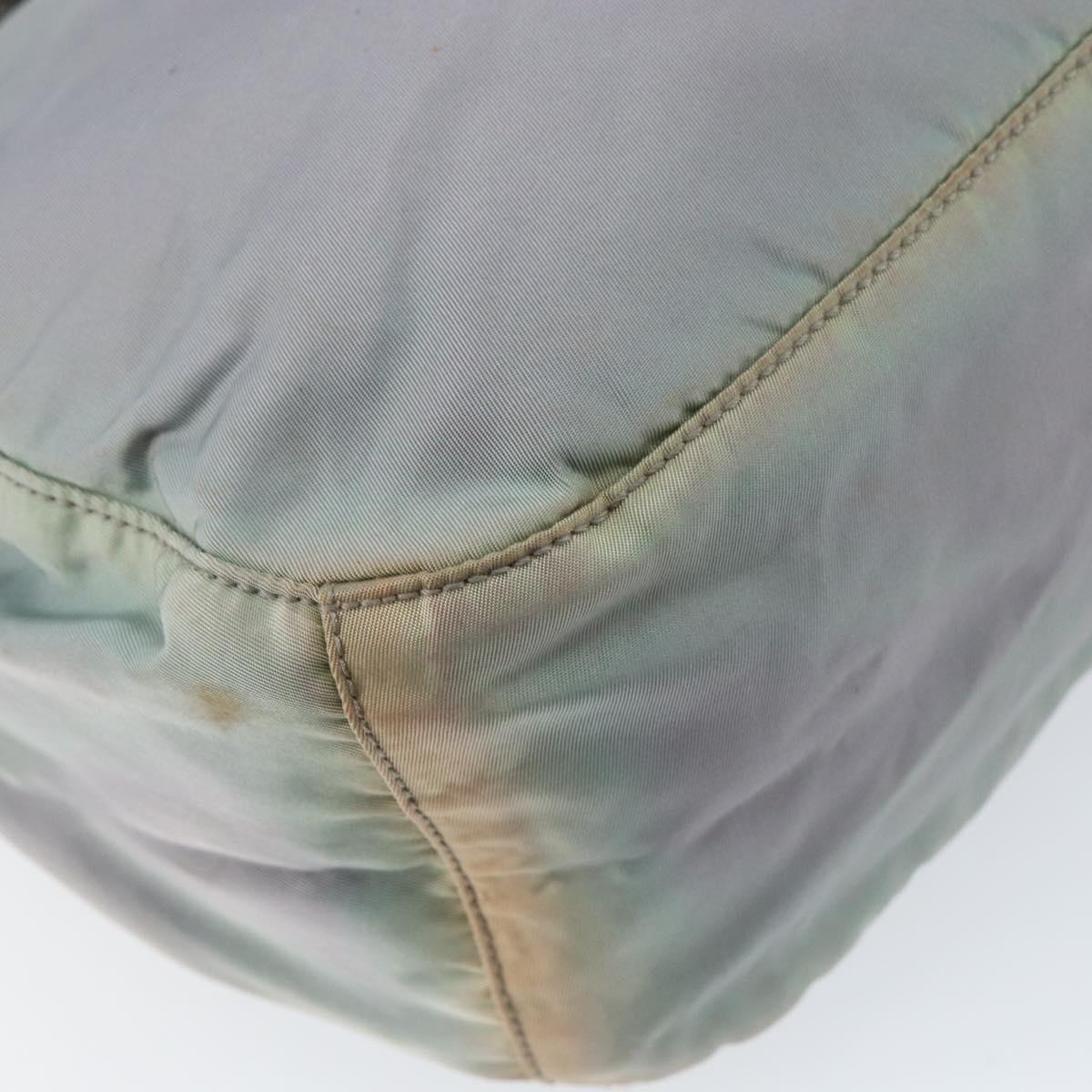 PRADA Shoulder Bag Nylon Gray Silver Auth 153172