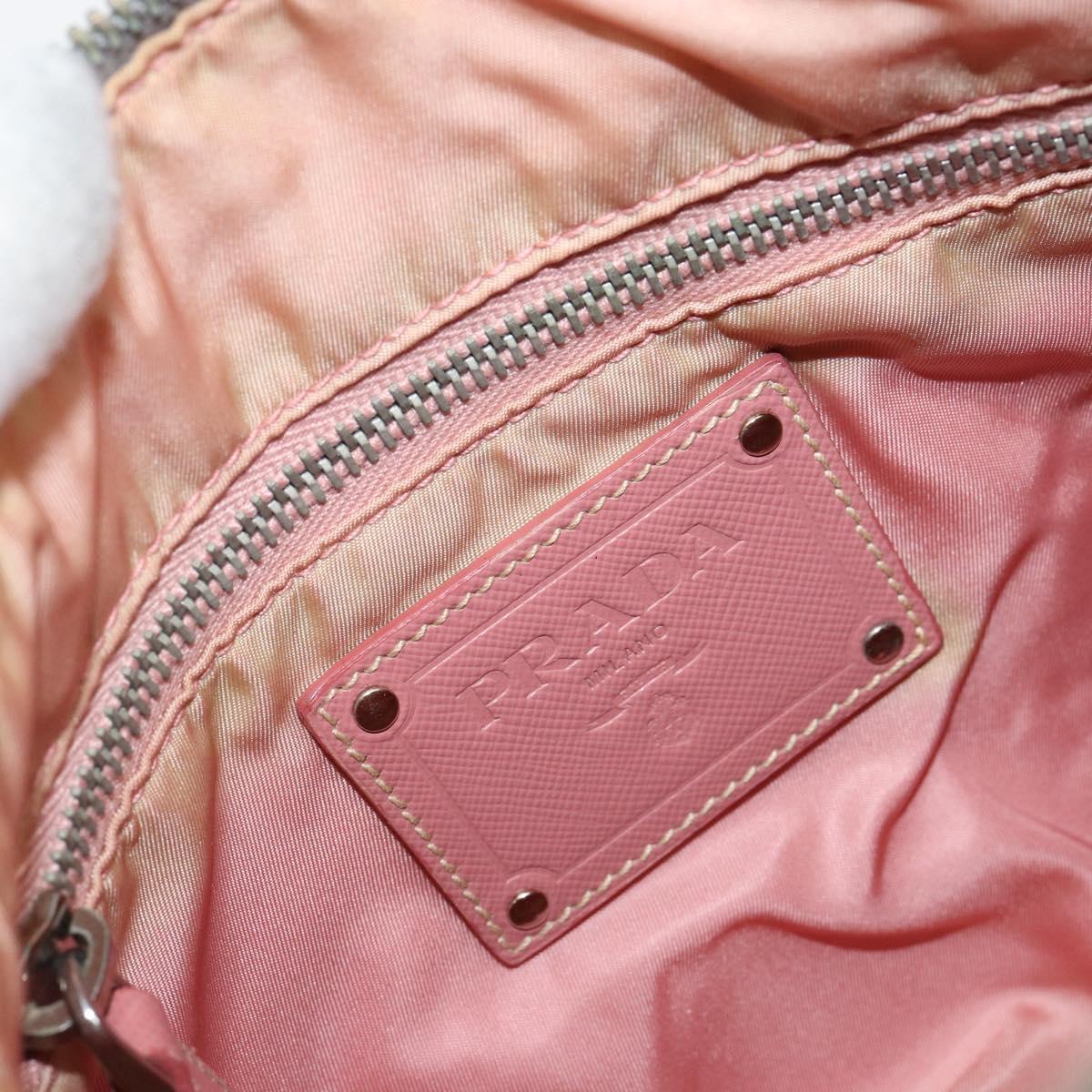 PRADA Shoulder Bag Nylon Gray Silver Auth 153172