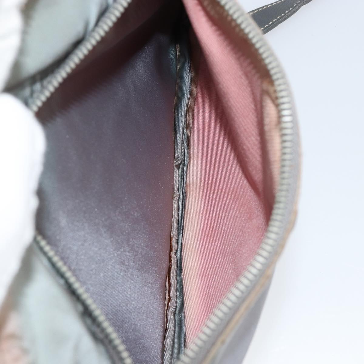 PRADA Shoulder Bag Nylon Gray Silver Auth 153172