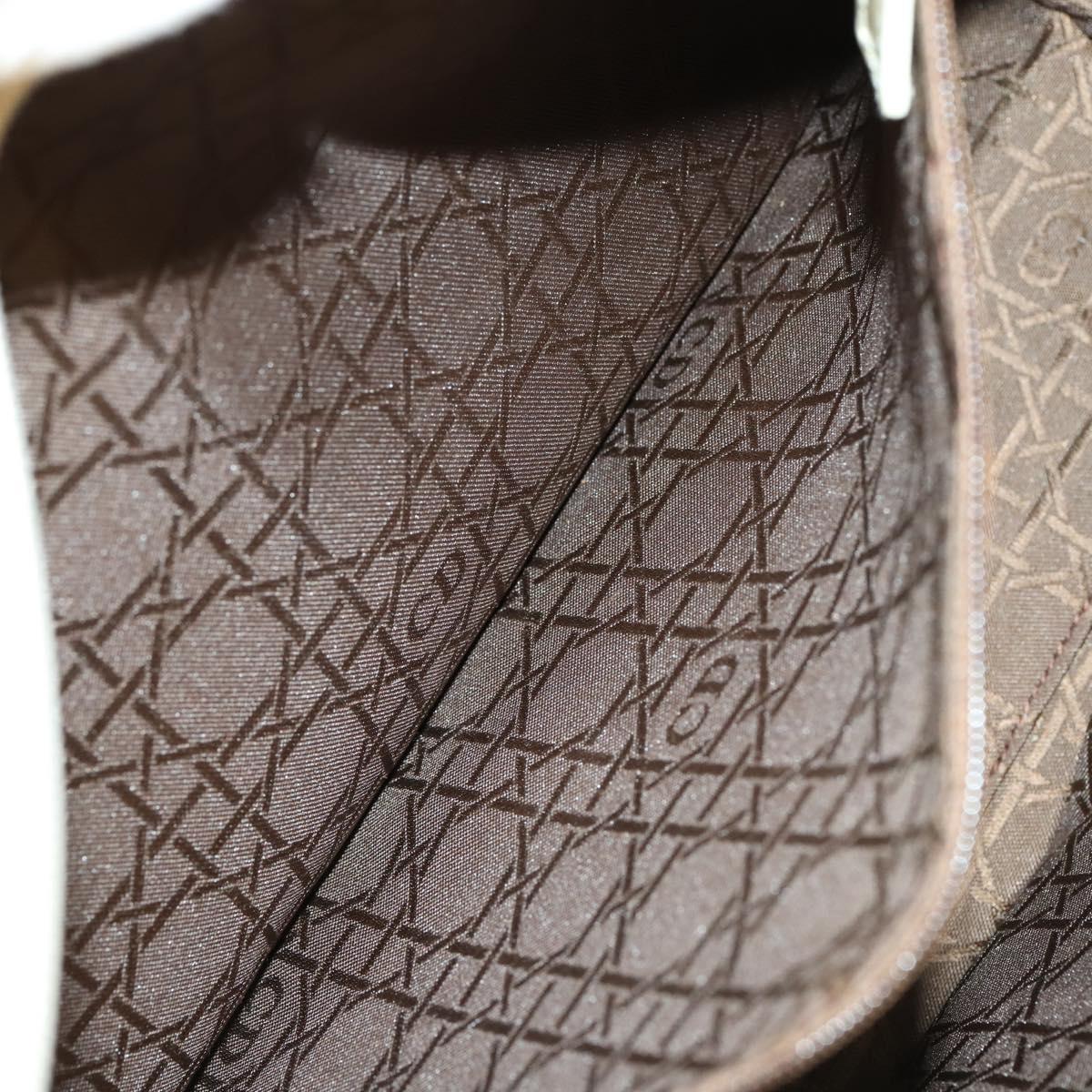 Christian Dior Canage Lady Dior Hand Bag Nylon 2way Ivory Silver Auth 153173