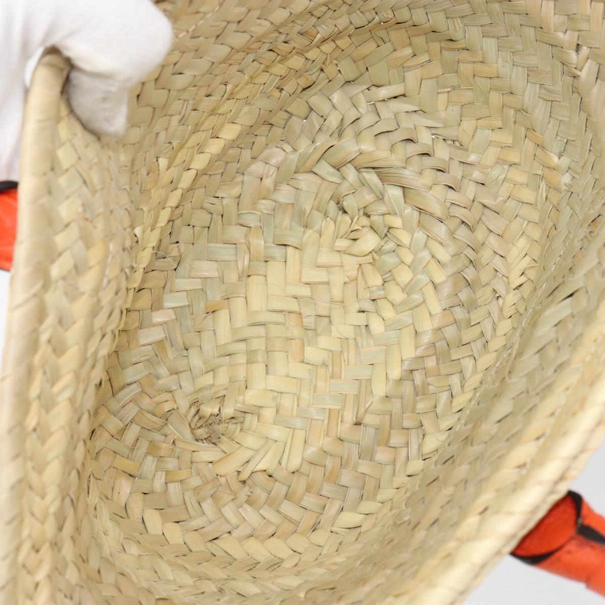 Chloe Basket bag Marcie Hand Bag straw Orange Beige Auth 153174