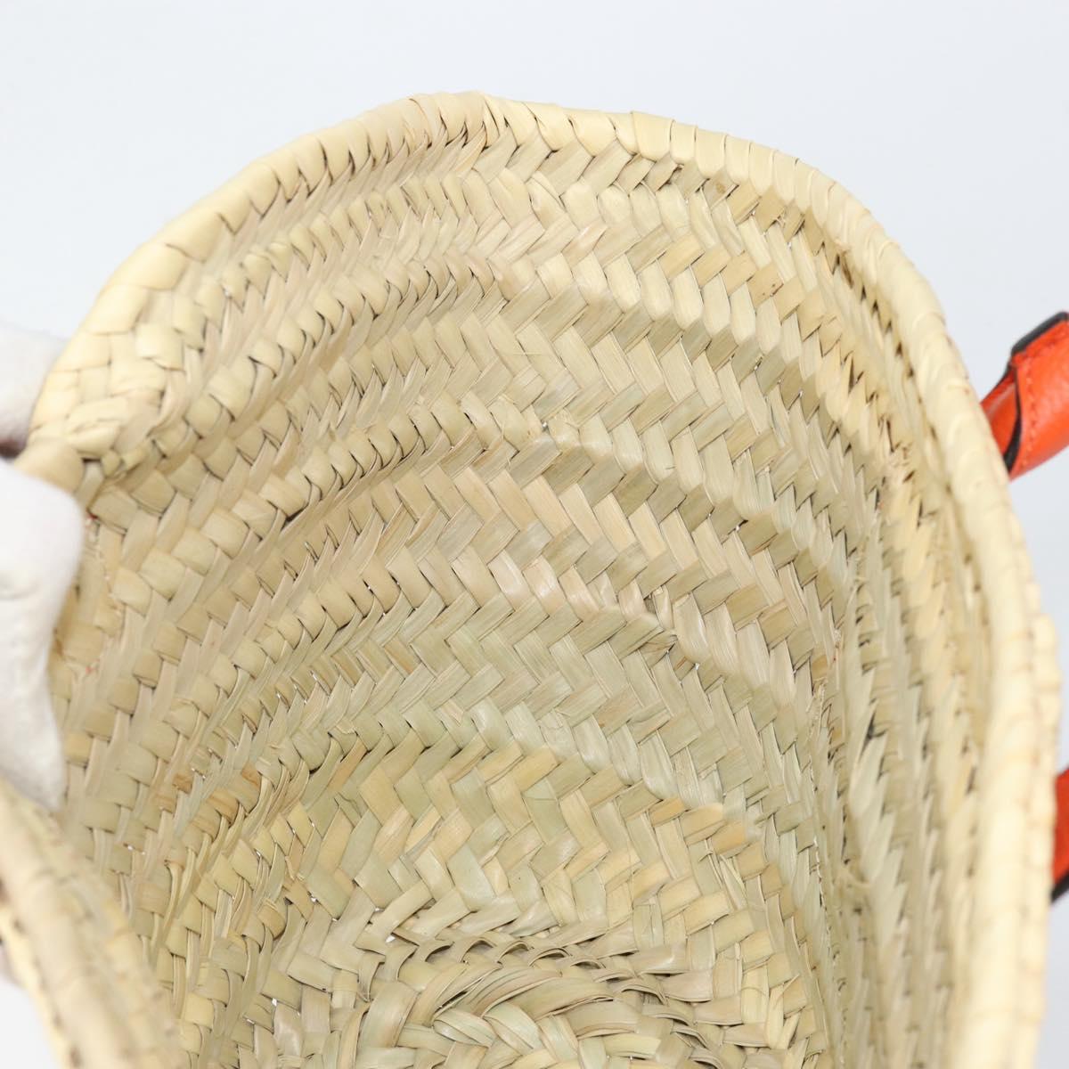 Chloe Basket bag Marcie Hand Bag straw Orange Beige Auth 153174