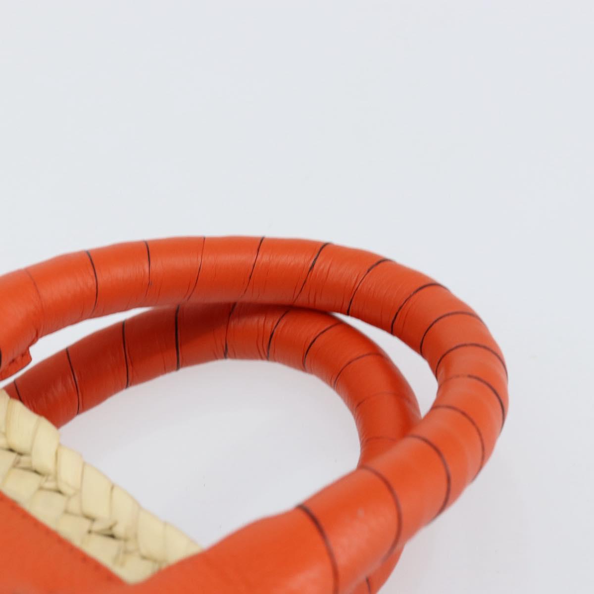 Chloe Basket bag Marcie Hand Bag straw Orange Beige Auth 153174