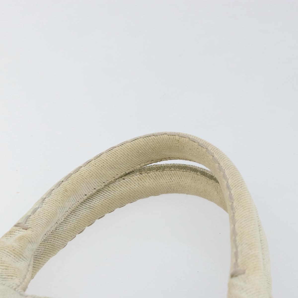 PRADA Canapa PM Hand Bag Canvas Gray Gold Auth 153175