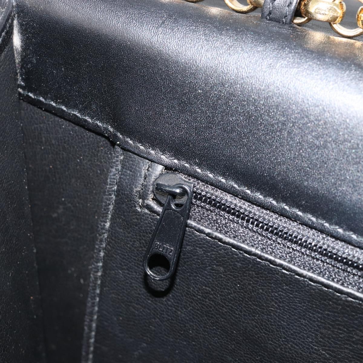 Chloe Chain Shoulder Bag Leather Black Gold Auth 153176