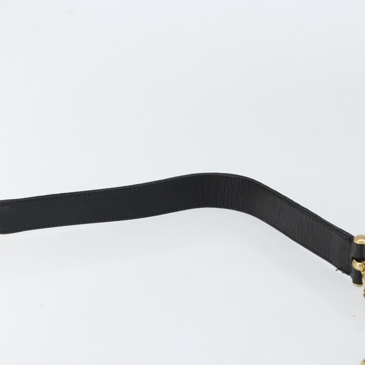 Chloe Chain Shoulder Bag Leather Black Gold Auth 153176