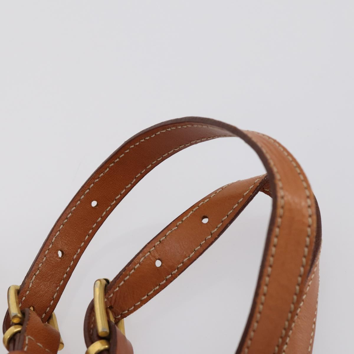 CELINE Macadam Canvas Backpack PVC Leather Brown Gold Auth 153182V