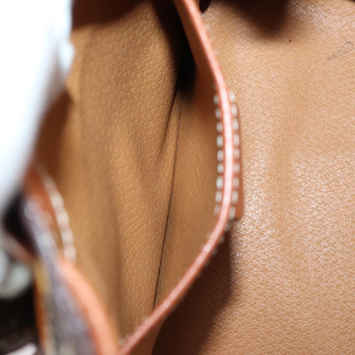 CELINE Macadam Canvas Backpack PVC Leather Brown Gold Auth 153182V