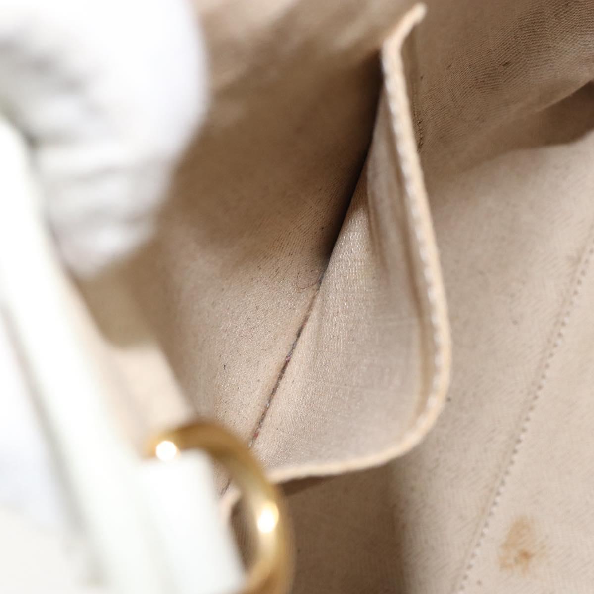 LOEWE Heritage Tote Bag Leather White Gold Auth 153183