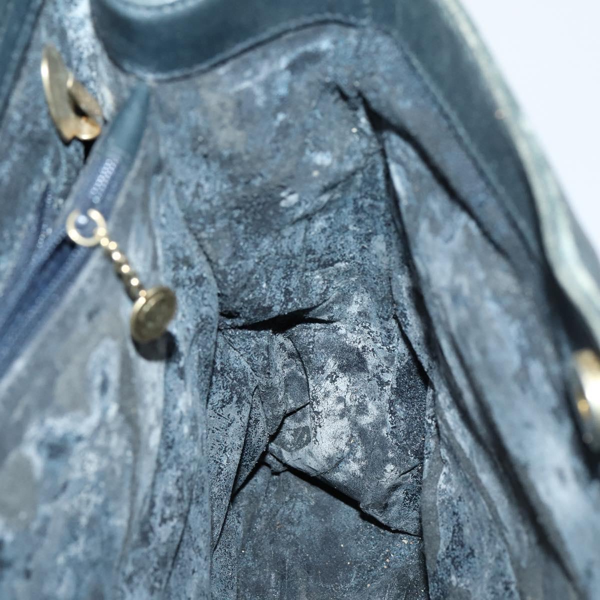 GUCCI Bamboo Tote Bag Leather Black Gold Auth 153189