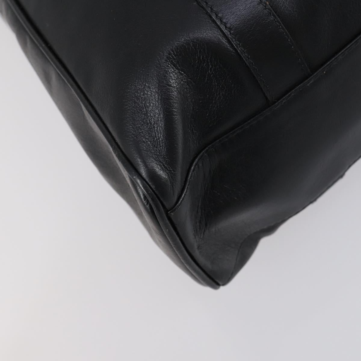 GUCCI Horsebit Tote Bag Leather Black Gold 002 270 0325 Auth 153193