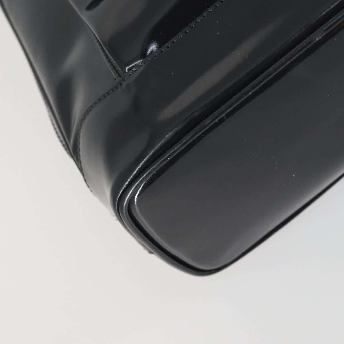 GUCCI Bamboo Tote Bag Patent leather Black Gold 001 3444 1650 Auth 153194