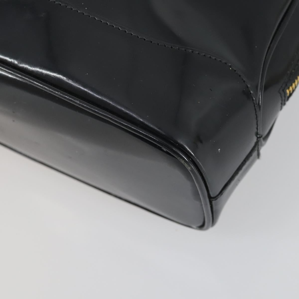 GUCCI Bamboo Tote Bag Patent leather Black Gold 001 3444 1650 Auth 153194