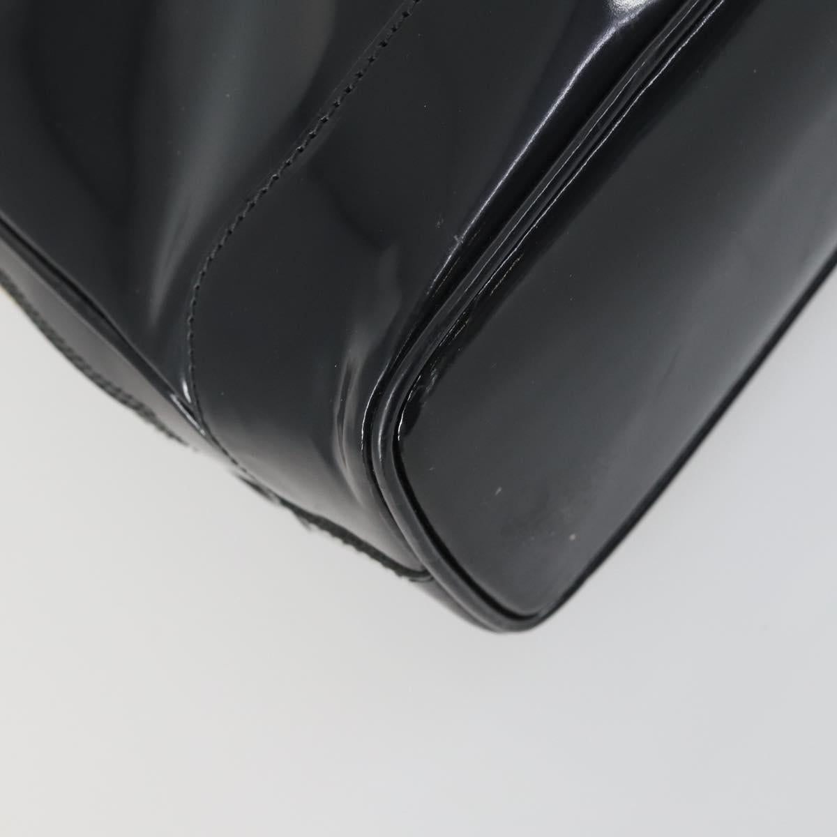 GUCCI Bamboo Tote Bag Patent leather Black Gold 001 3444 1650 Auth 153194