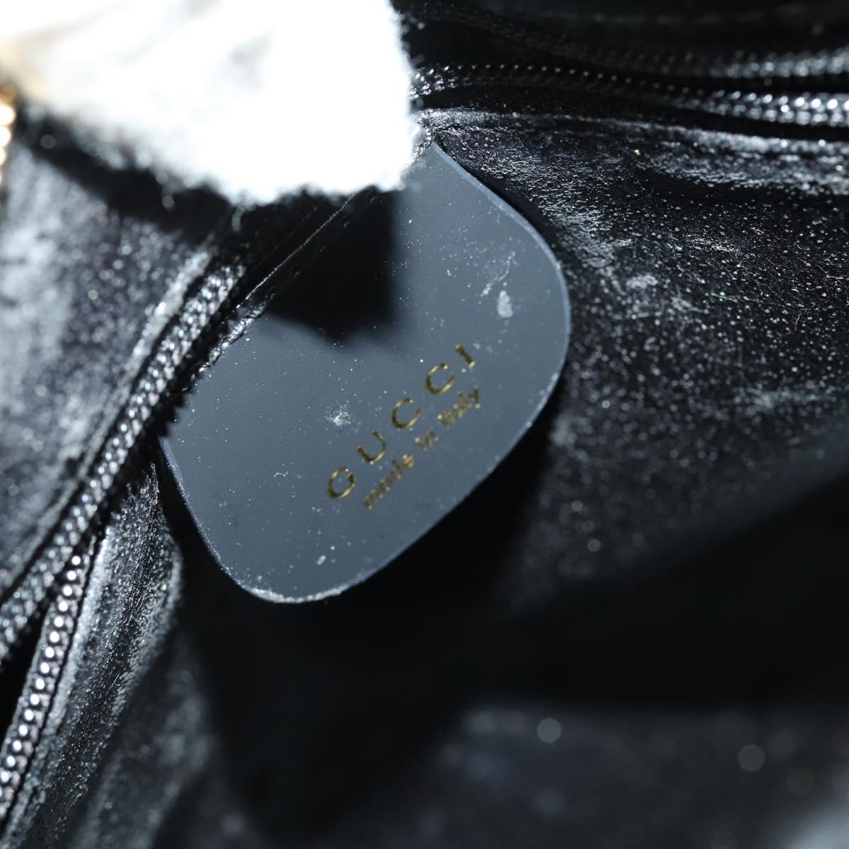 GUCCI Bamboo Tote Bag Patent leather Black Gold 001 3444 1650 Auth 153194