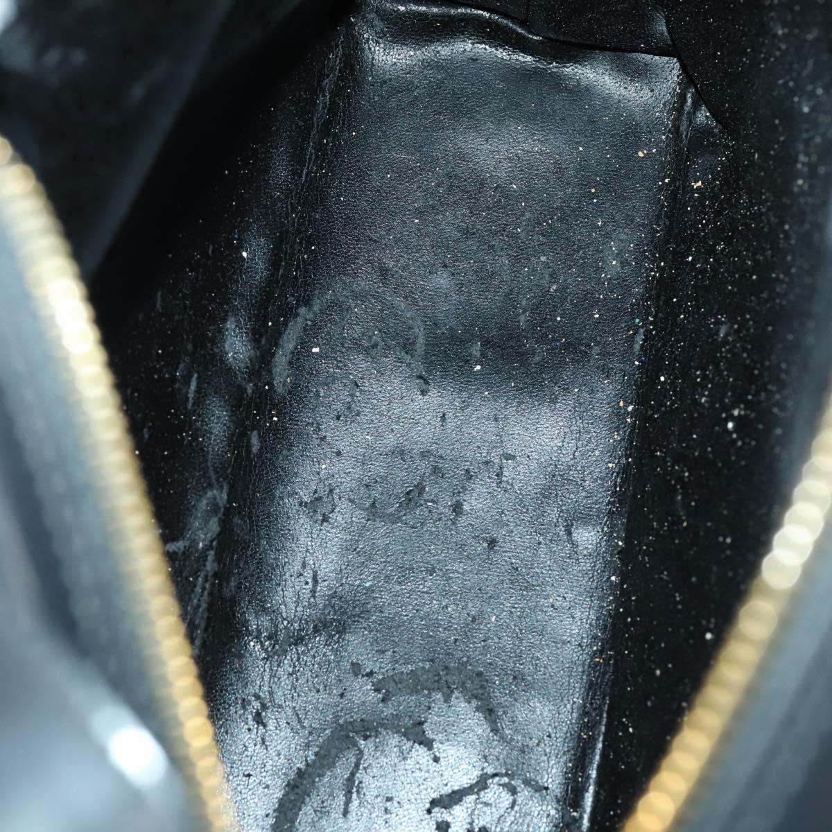 GUCCI Bamboo Tote Bag Patent leather Black Gold 001 3444 1650 Auth 153194