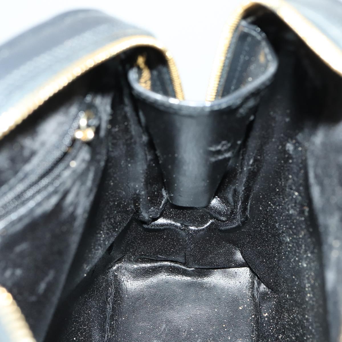 GUCCI Bamboo Tote Bag Patent leather Black Gold 001 3444 1650 Auth 153194