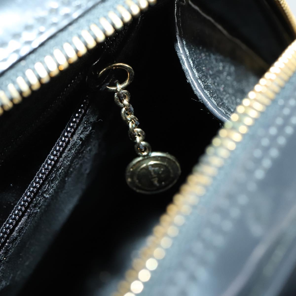 GUCCI Bamboo Tote Bag Patent leather Black Gold 001 3444 1650 Auth 153194