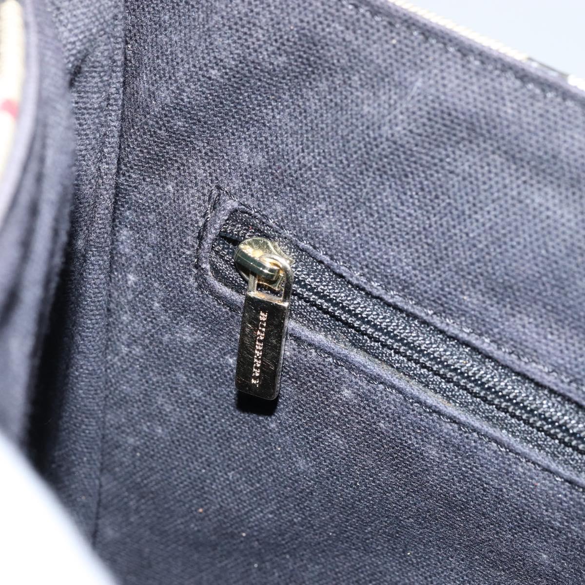 BURBERRY Nova Check Shoulder Bag PVC Beige Gold Auth 153196