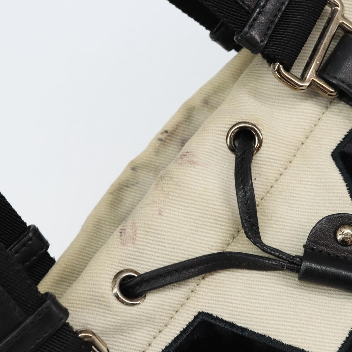 SAINT LAURENT Kahala Tote Bag Canvas Beige Gold 123435 Auth 153197