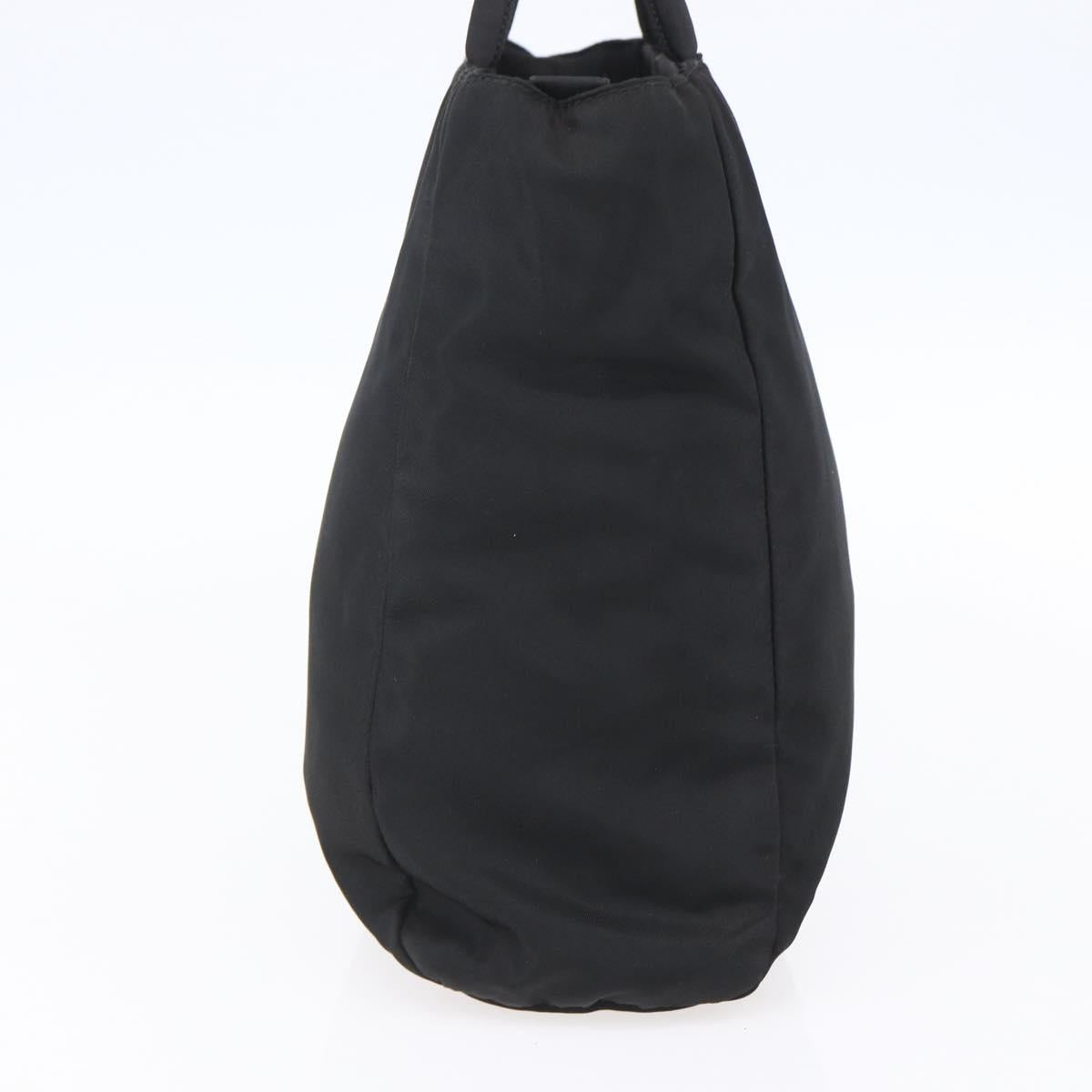 PRADA Hand Bag Nylon Black Silver Auth 153198