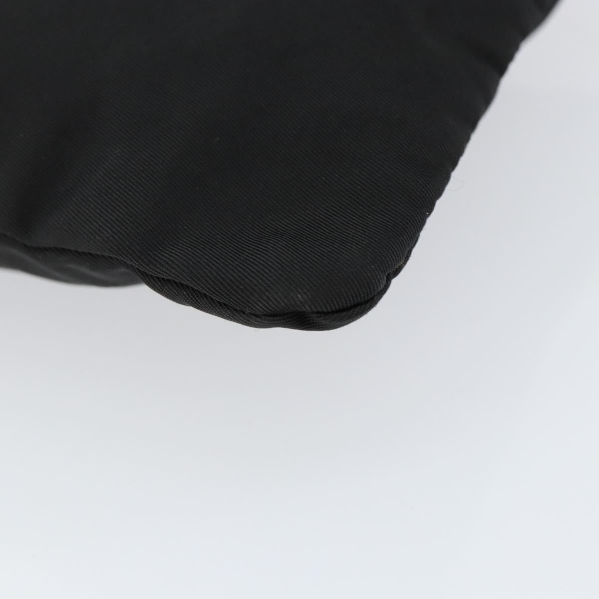 PRADA Shoulder Bag Nylon Black Silver Auth 153208