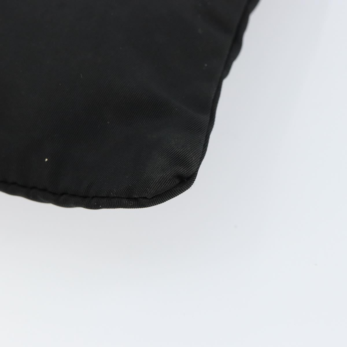 PRADA Shoulder Bag Nylon Black Silver Auth 153208