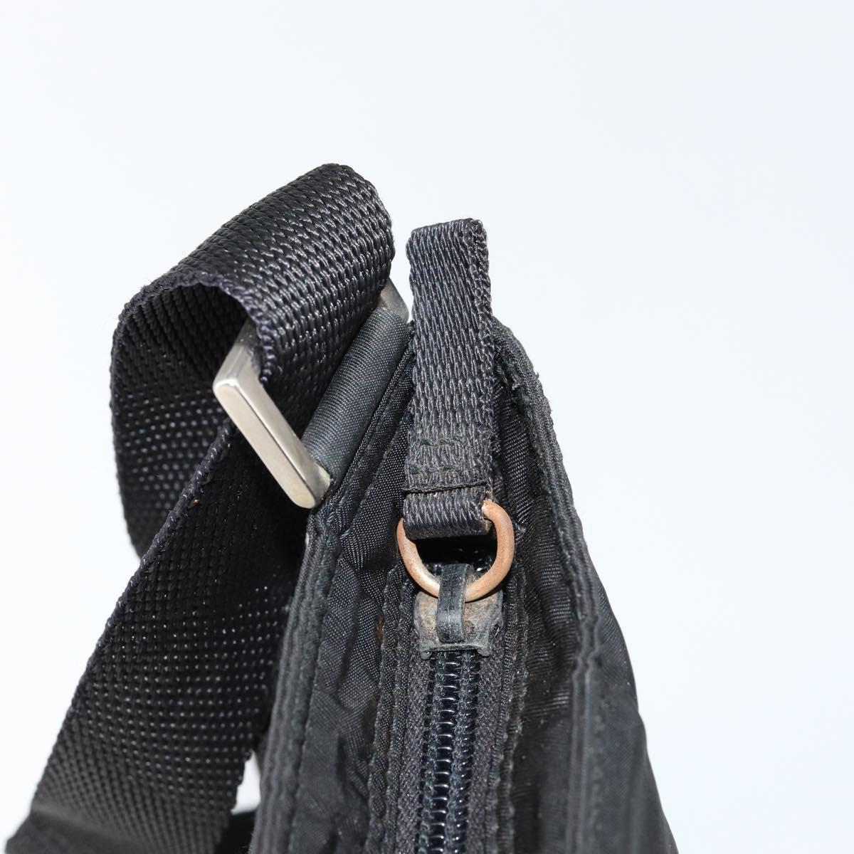 PRADA Shoulder Bag Nylon Black Silver Auth 153208