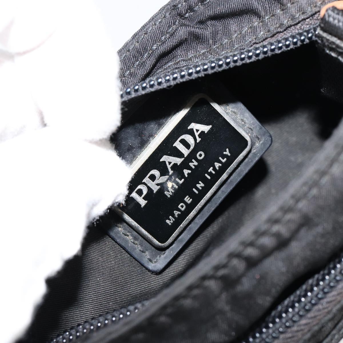 PRADA Shoulder Bag Nylon Black Silver Auth 153208