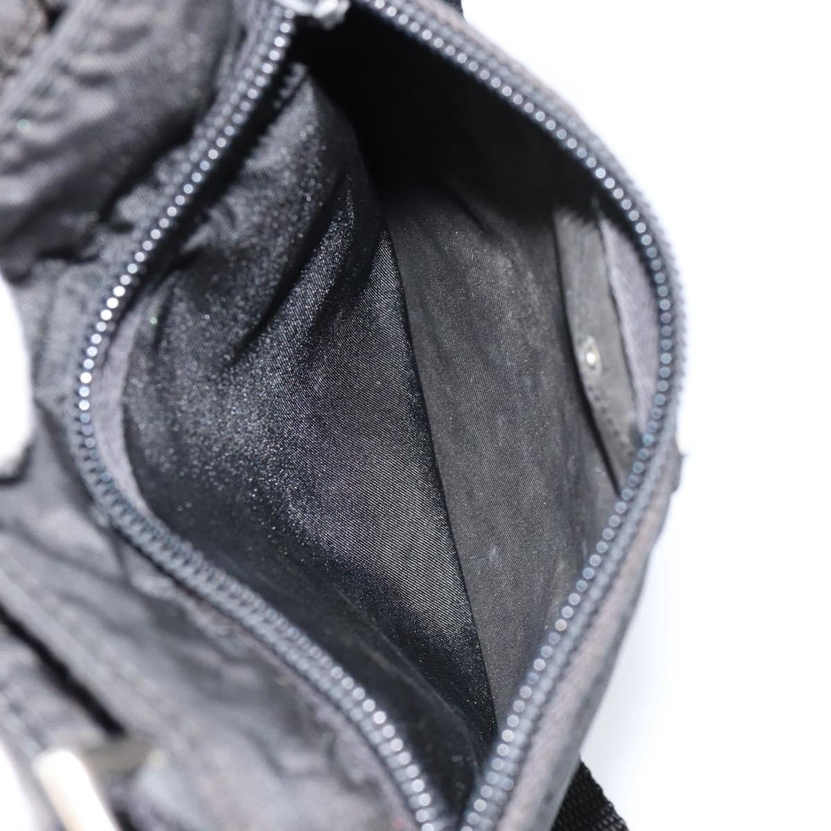 PRADA Shoulder Bag Nylon Black Silver Auth 153208