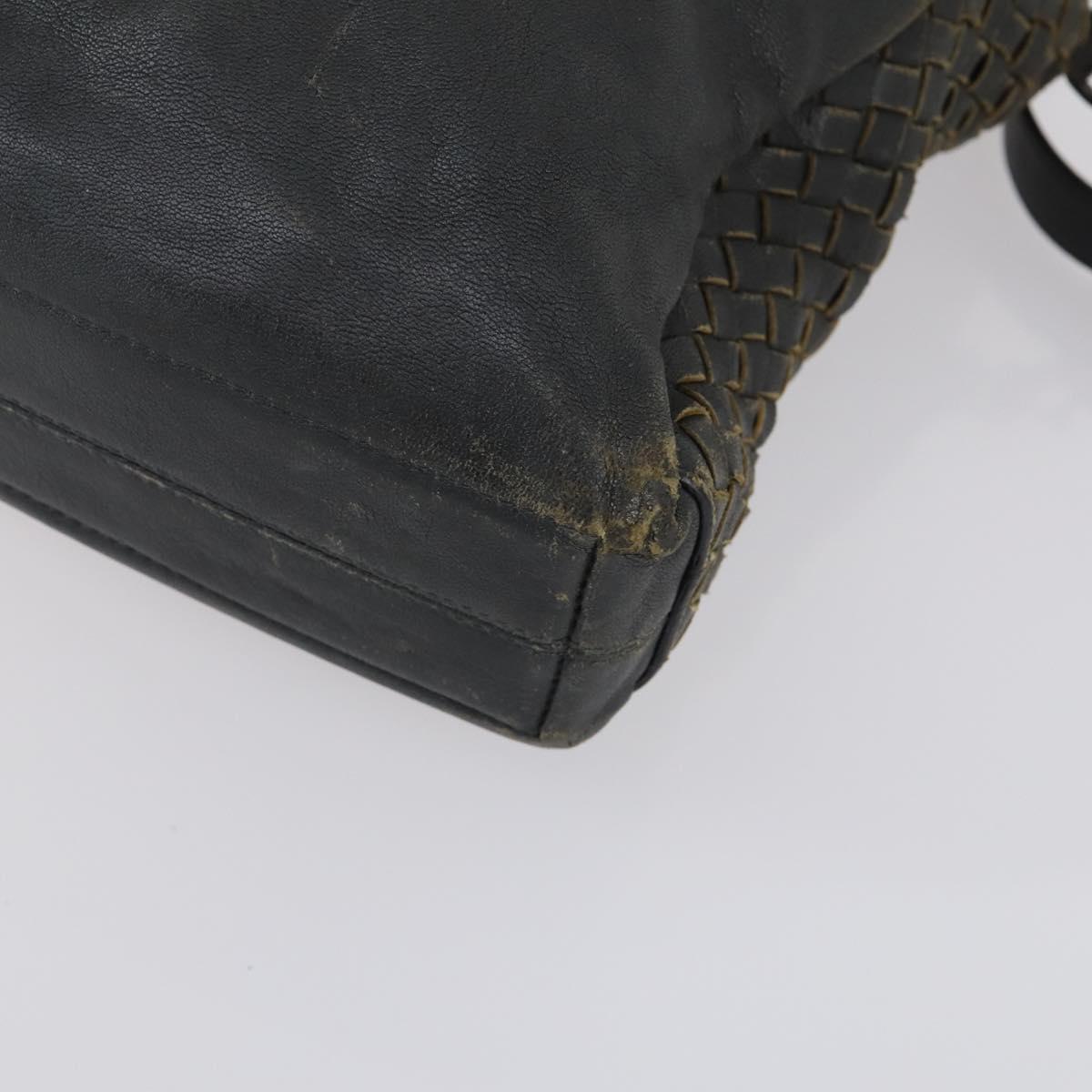 BOTTEGA VENETA INTRECCIATO Hand Bag Leather 2way Black Auth 153214