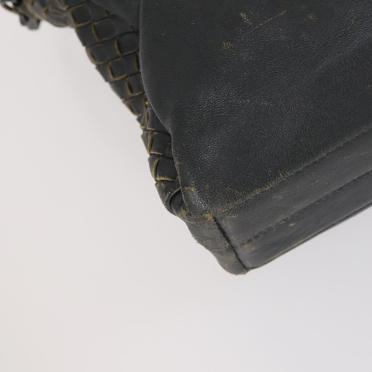 BOTTEGA VENETA INTRECCIATO Hand Bag Leather 2way Black Auth 153214