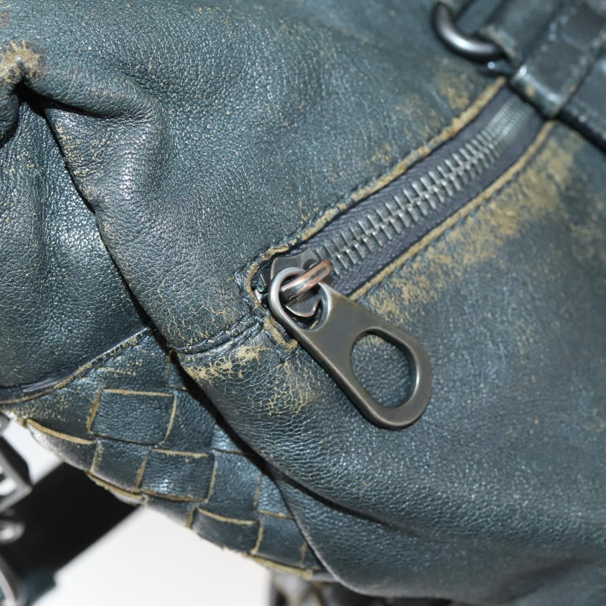 BOTTEGA VENETA INTRECCIATO Hand Bag Leather 2way Black Auth 153214