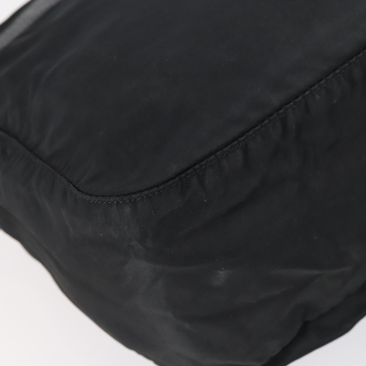 PRADA Shoulder Bag Nylon Black Silver Auth 153216