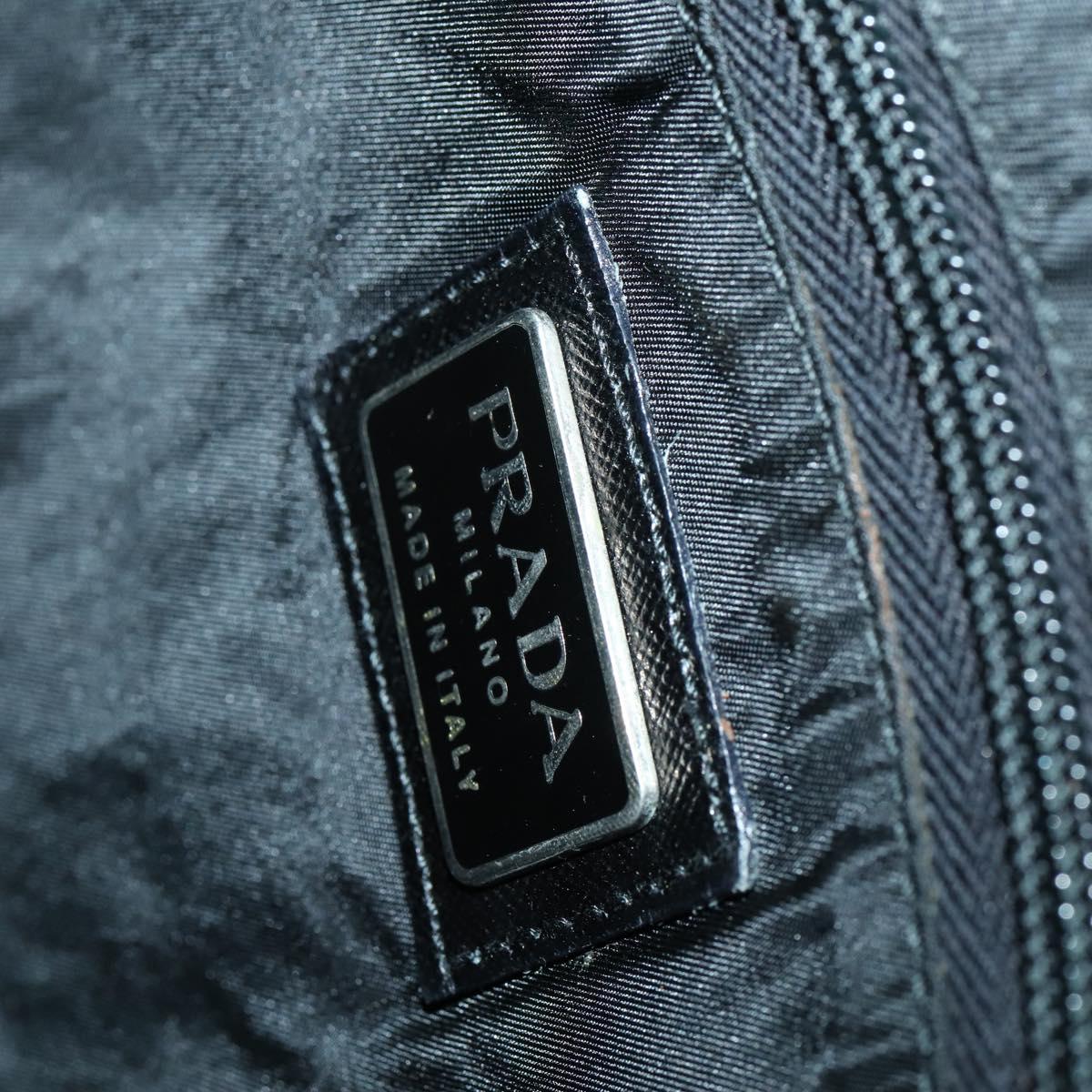 PRADA Shoulder Bag Nylon Black Silver Auth 153216