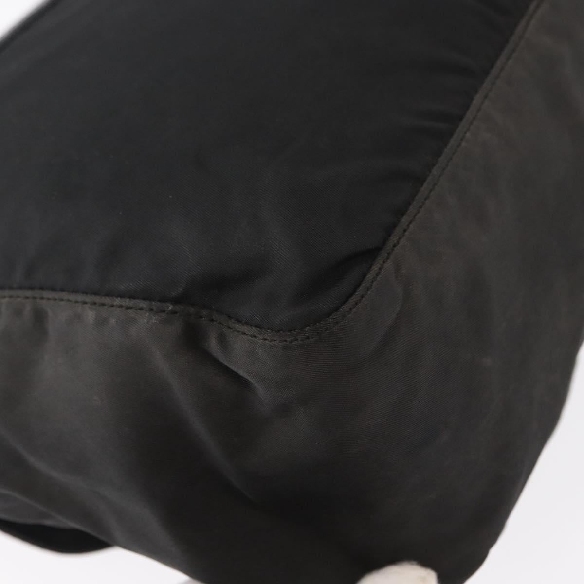 PRADA Shoulder Bag Nylon Black Silver Auth 153218