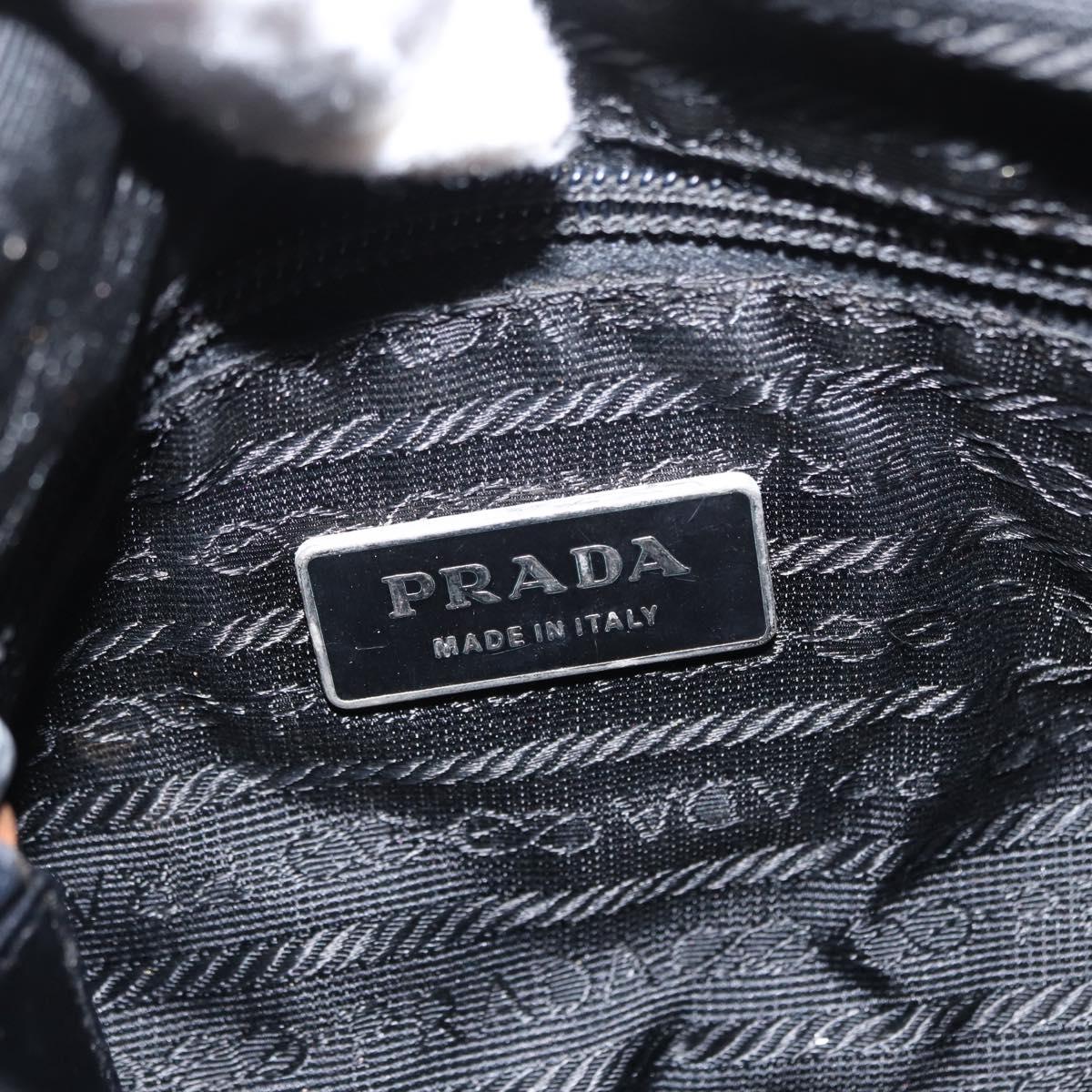 PRADA Shoulder Bag Nylon Black Silver Auth 153218