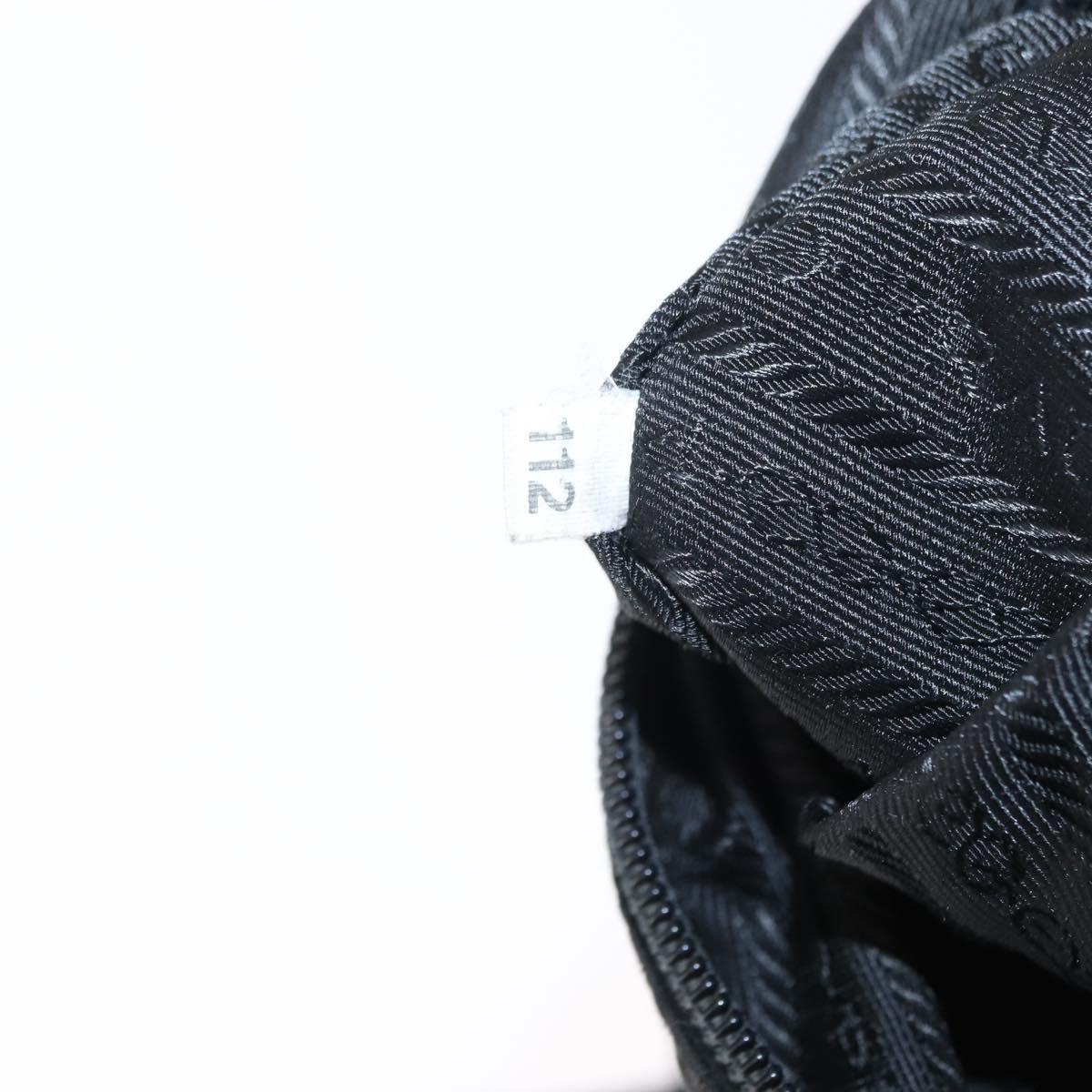 PRADA Shoulder Bag Nylon Black Silver Auth 153218