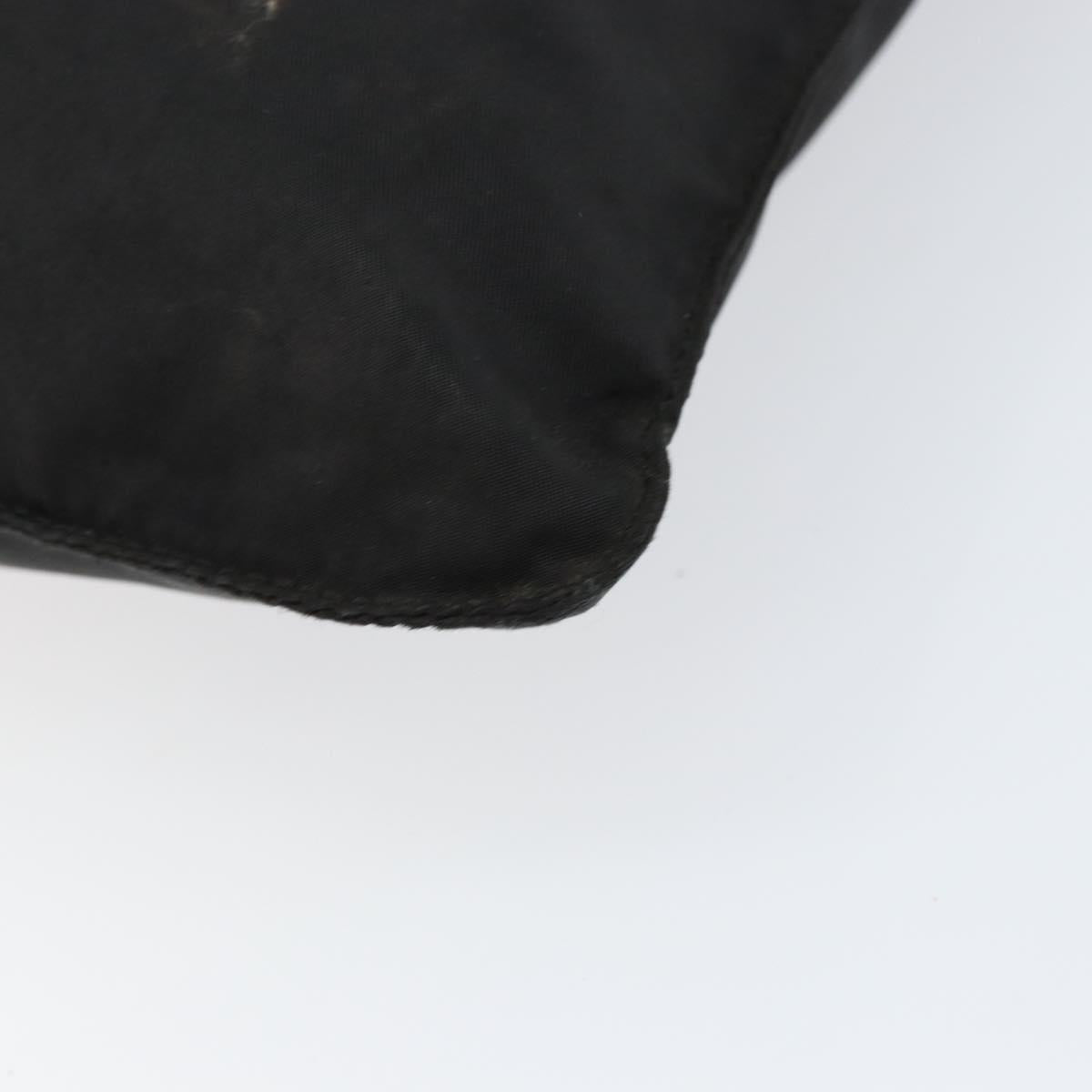PRADA Shoulder Bag Nylon Black Silver Auth 153219