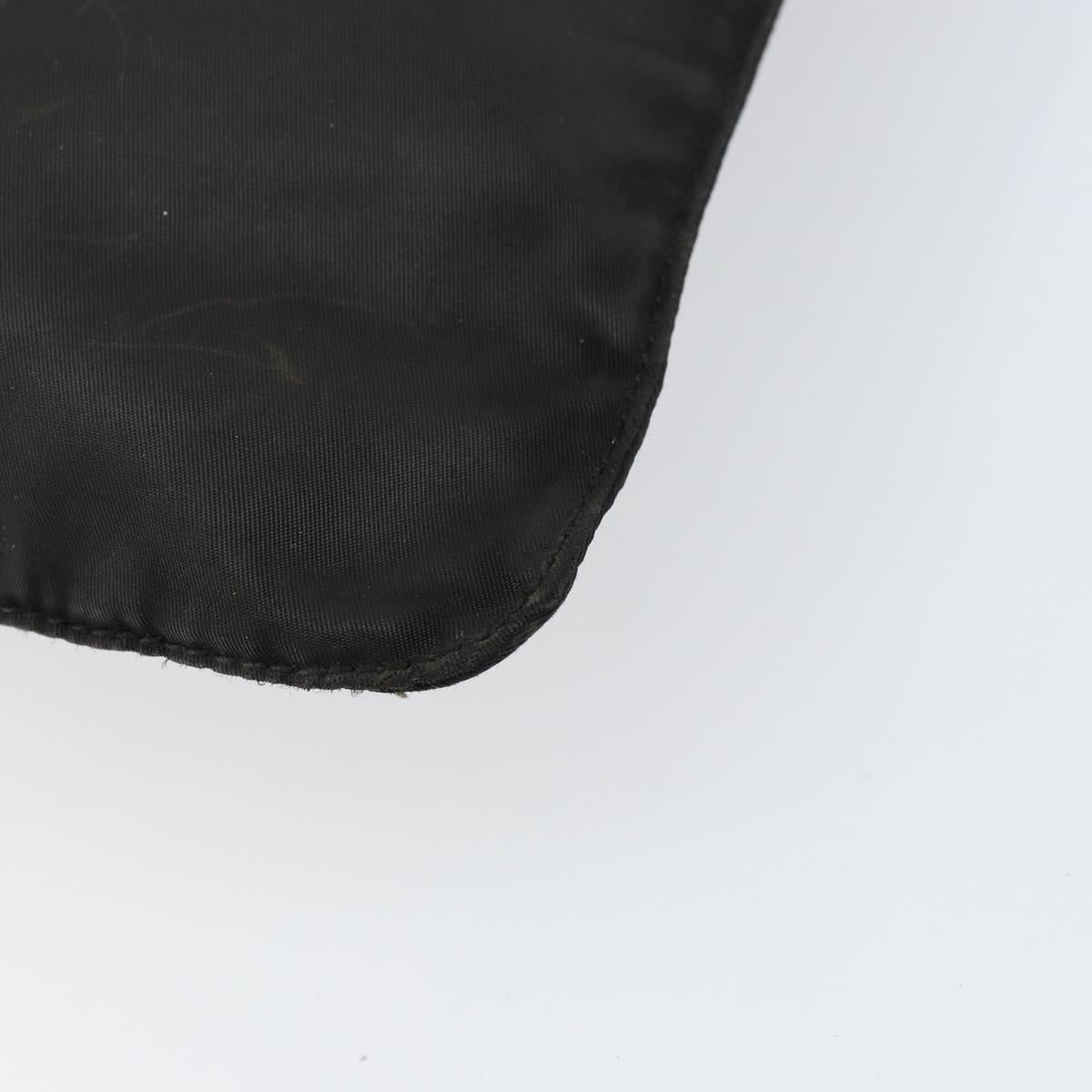 PRADA Shoulder Bag Nylon Black Silver Auth 153219