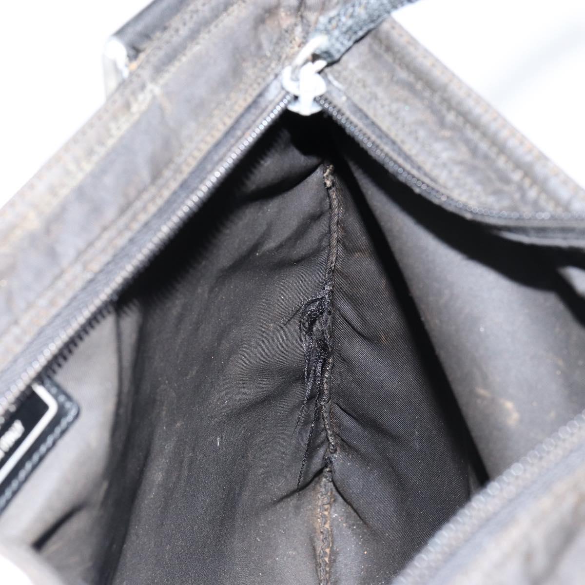 PRADA Shoulder Bag Nylon Black Silver Auth 153219