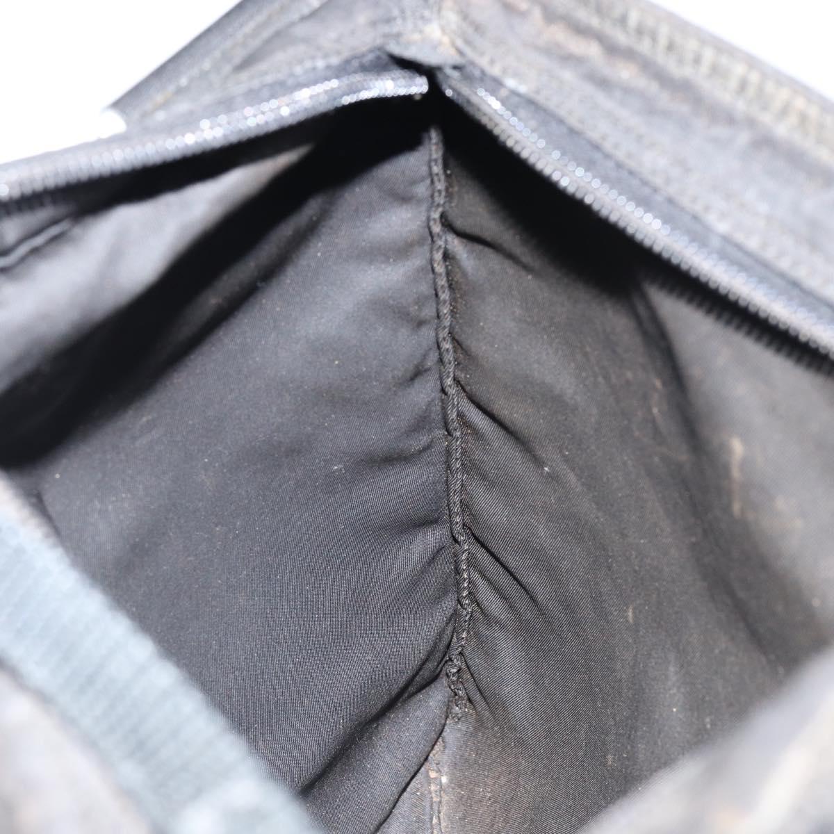 PRADA Shoulder Bag Nylon Black Silver Auth 153219