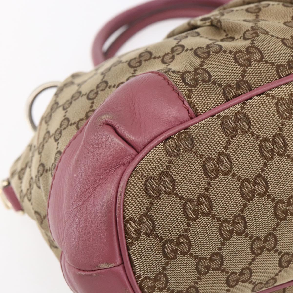 GUCCI GG Canvas Sukey Hand Bag Beige Gold 247902 Auth 153224