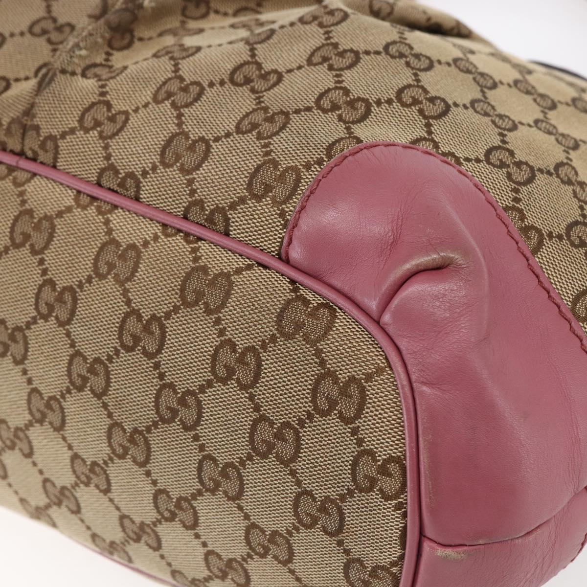 GUCCI GG Canvas Sukey Hand Bag Beige Gold 247902 Auth 153224
